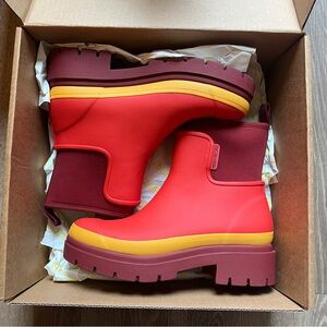 Merry People Tully Gum Rain Boots Grapefruit Red Size EU 39 / US 8